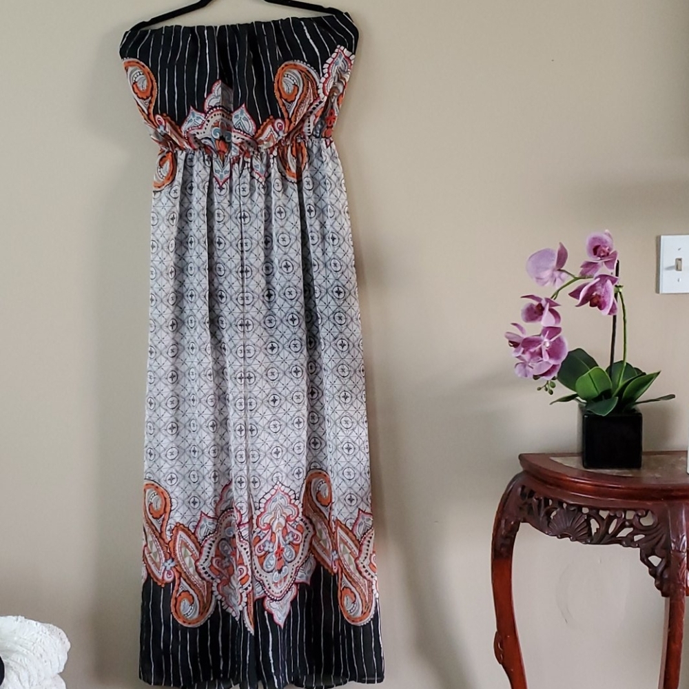 Windsor Strapless Paisley Jumpsuit Size